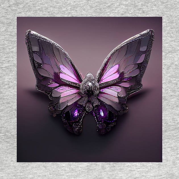 crystal butterfly, purple and diamond by heartyARTworks